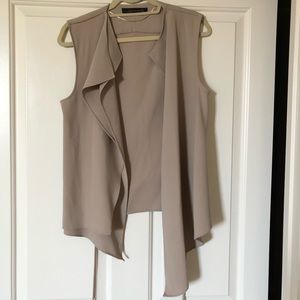Zara Beige Asymmetrical Sleeveless Vest